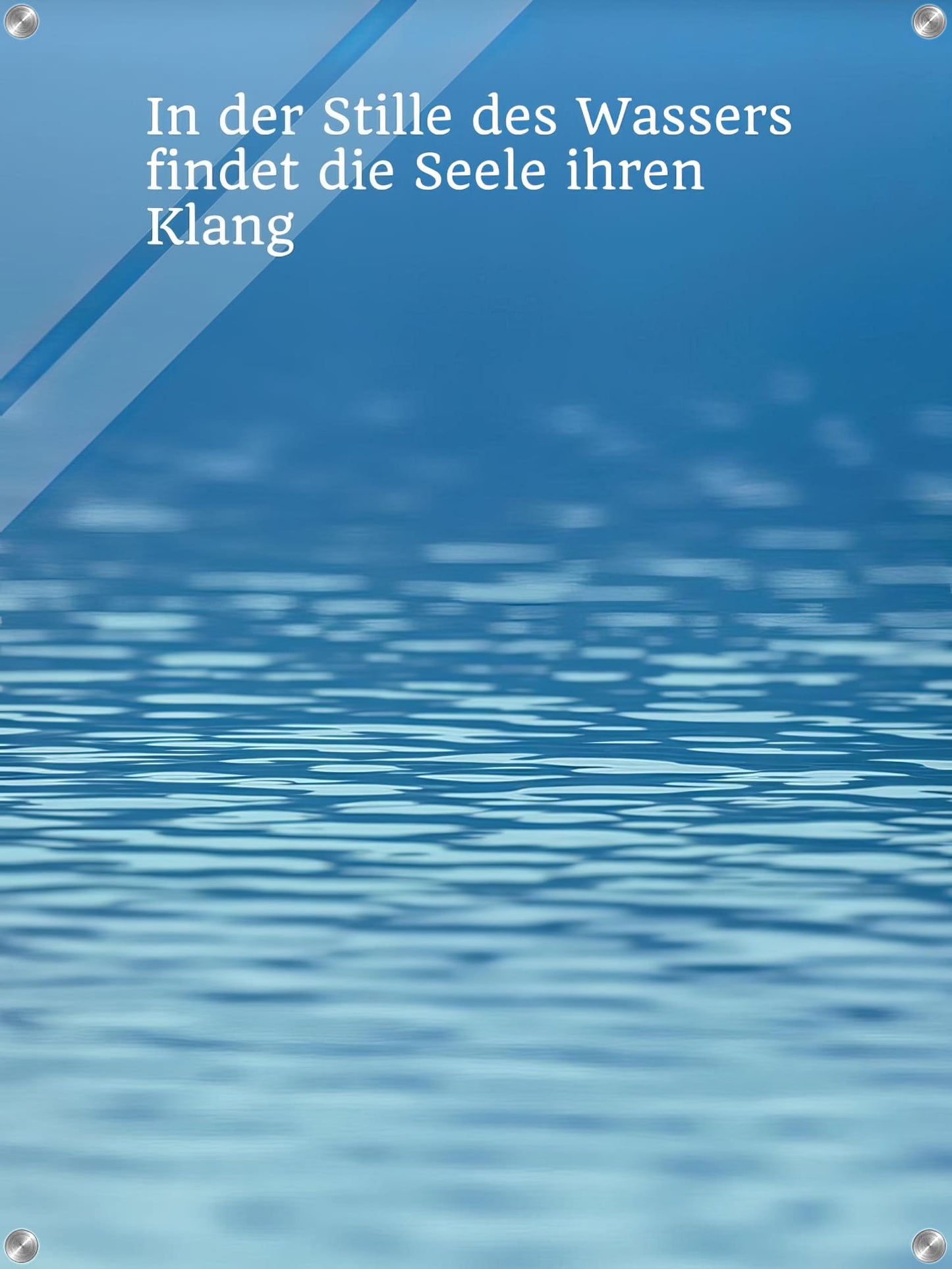 Stille des Wassers: Nahaufnahme & Worte, die berühren